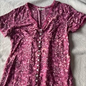Lucky Brand Pink Floral Blouse
